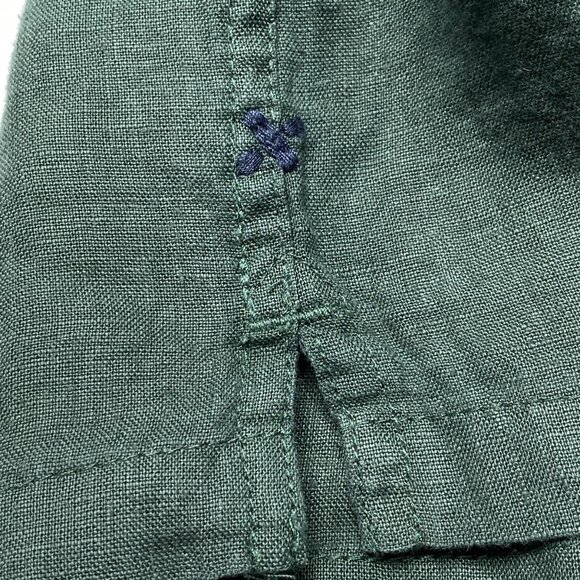 Alex Mill Men’s Camp Shirt Size L Pine Grove Green Linen Button-Down - Picture 3 of 10